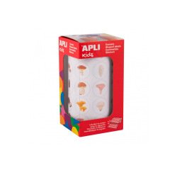 Gommette apli kids modele champignons ronde diam. 20mm  rouleau 900 unites