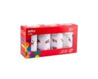Gommette apli kids modele animaux ronde diam. 33mm pack 4 rouleaux 1440 unites