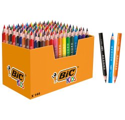 Feutre coloriage bic kids kid couleur pointe moyenne encre  ultra-lavable coloris pastel  assortis etui 12 unites