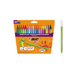 Feutre coloriage bic kids kid couleur pointe moyenne encre  ultra-lavable coloris         assortis etui 36 unites