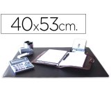 Sous-main q-connect simple pvc coins arrondis dessous mousse antidérapant bord soudé 40x53cm coloris noir