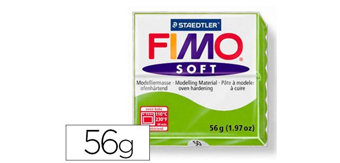 Pâte à modeler fimo soft coloris vert pomme pain 57g