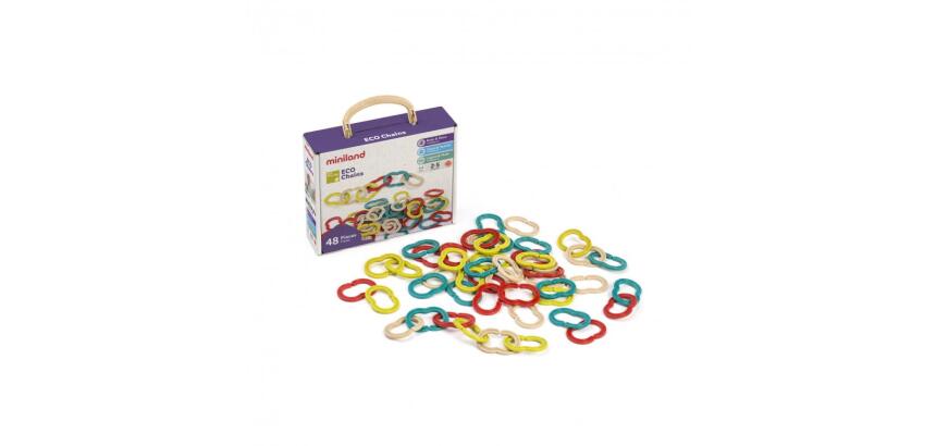 Maxi chainons eco conãus miniland 5 cm matiere         ecologique 48 pieces