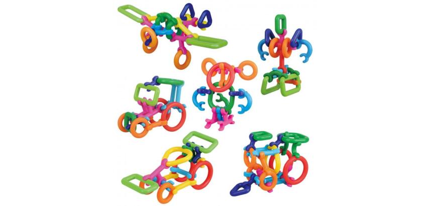 Atelier clips lap jeu de constrcution creation de      vehicules personnages o       animaux colores 50 clips 12