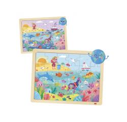 Puzzles en bois avec cadre akros eco puzzles sauvons la  planete 2 puzzles 24 pieces   et 2 puzzles 35 pieces 4