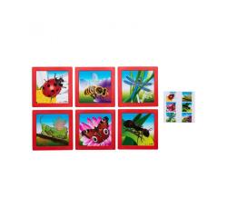 Puzzles souples avec cadre rolf les insectes 6 puzzles   de 9 pieces