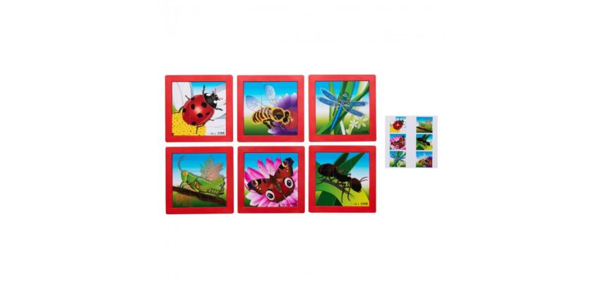Puzzles souples avec cadre rolf les insectes 6 puzzles   de 9 pieces