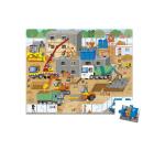 Puzzles carton 30 a 40 pieces janod le chantier 36 pieces   et 1 poster modele