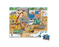 Puzzles carton 30 a 40 pieces janod le chantier 36 pieces   et 1 poster modele
