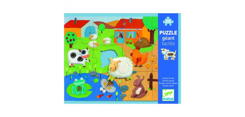 Puzzles geants djeco tactiloferme grandes pieces   20 pieces