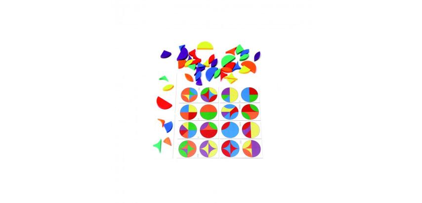Symetrie et spatialisation rolf circle game 6 formes et  6 coloris 294 pieces 24       cartes modeles 12 supports