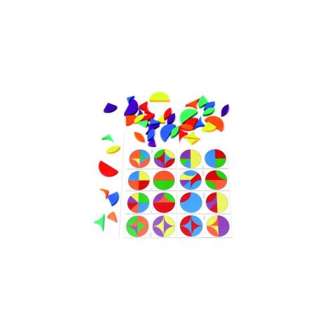 Symetrie et spatialisation rolf circle game 6 formes et  6 coloris 294 pieces 24       cartes modeles 12 supports