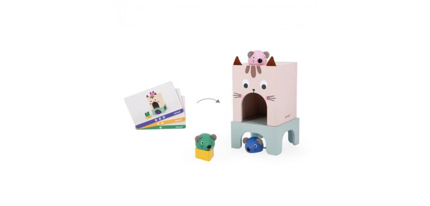 Symetrie et spatialisation janod se reperer dans l       espace chat et souris jeu     educatif maternelle 3 souris