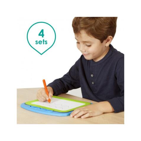 Initiation a l ecriture akros ardoise de pre-ecriture avec  poinãons 4 plateaux 4         poincons 4 cadres de fixation