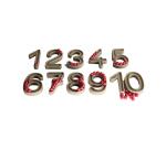 Approche du nombre wissner chiffres en relief et boules  11 chiffre et 60 boules rouge