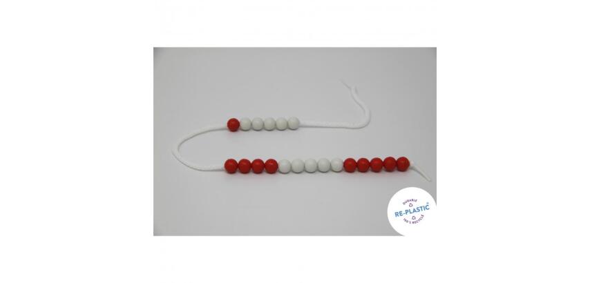 Chainettes de calcul wissner de 0 a 20 2 couleurs 20       boules rouges et blanches
