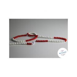 Chainette de calcul de 0 a 100 2 coleurs 100 boules      plastique rouges et blanches