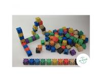 Atelier cubes wissner encastrables 2x2x2 cm petits  exercices de comptage 100     cubes 10 coloris assortis