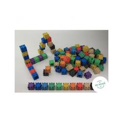 Atelier cubes wissner encastrables 2x2x2 cm petits  exercices de comptage 100     cubes 10 coloris assortis