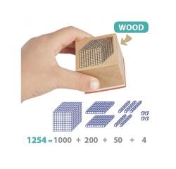 Base 10 akros tampons de decomposition en bois numerique tout type d'encre 4 unites dizaines centaines et milliers