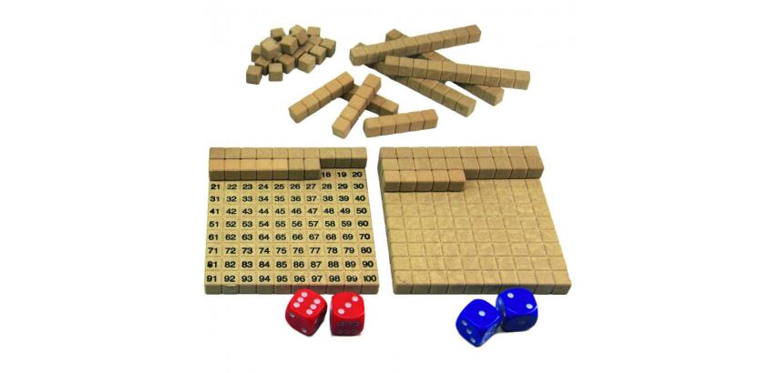 Jeux mathematiques wissner le tableau de 100 additions et   soustractions 2 plateaux de   centaines 22 reglettes 6