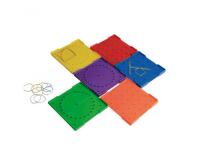 Geoplans wissner geoplans petits modeles activites de   geometrie lot de 6 unites et  elastiques couleurs