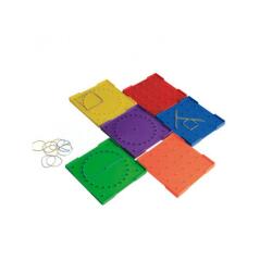 Geoplans wissner geoplans petits modeles activites de   geometrie lot de 6 unites et  elastiques couleurs