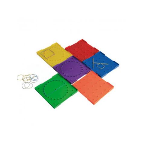 Geoplans wissner geoplans petits modeles activites de   geometrie lot de 6 unites et  elastiques couleurs