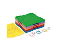 Geoplans wissner geoplans grands modeles activites de   geometrie lot de 6 unites et  elastiques couleurs