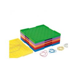 Geoplans wissner geoplans grands modeles activites de   geometrie lot de 6 unites et  elastiques couleurs