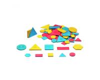 Accessoires pour geometrie wissner blocs logiques en re  wood forme rectangle carre    cercle triangle 60 pcs
