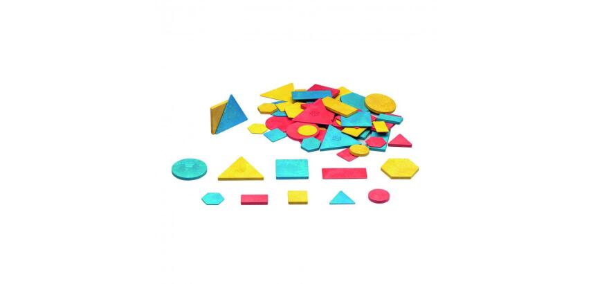Accessoires pour geometrie wissner blocs logiques en re  wood forme rectangle carre    cercle triangle 60 pcs