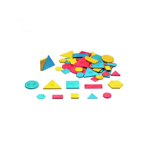 Accessoires pour geometrie wissner blocs logiques en re  wood forme rectangle carre    cercle triangle 60 pcs