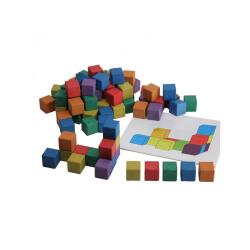 Accessoires pour geometrie wissner cubes 3d colores en 6 couleurs 2x2x2 cm 150 cubes 1 manuel de modeles