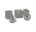 Solides et volumes wissner volumes a remplir corps       transparents plastique 5      pieces 10 cm