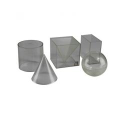 Solides et volumes wissner volumes a remplir corps       transparents plastique 5      pieces 10 cm