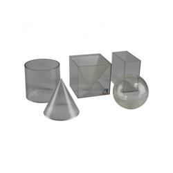 Solides et volumes wissner volumes a remplir corps       transparents plastique 5      pieces 10 cm