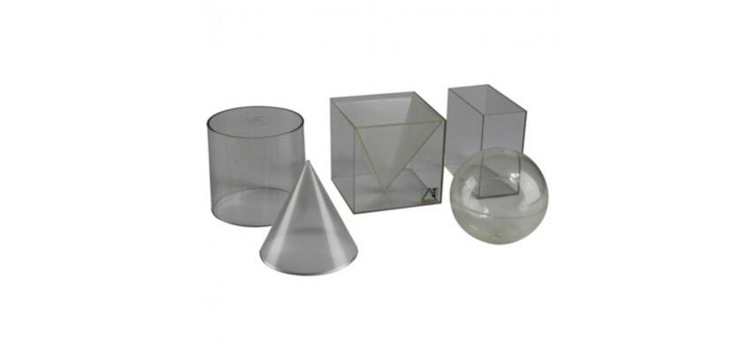 Solides et volumes wissner volumes a remplir corps       transparents plastique 5      pieces 10 cm