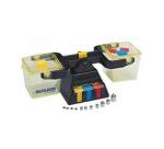 Mesure et pods miniland balance liquides solides      plastique 2 bacs gradues de   100 a 1000 ml 14 masses