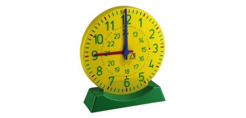 Horloge avec socle wissner grande horloge aiguilles des  heures et minutes             synchronisees 27 cm