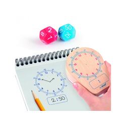 Apprentissage de l ehure et minutes akros maxi tampons    quelle heure est il avec 2    des a 12 faces