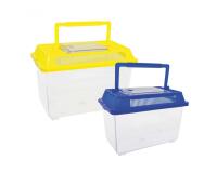 Materiel d observation eduplay 2 boites a insectes 2 tailles rainures d aerage et  poignee coloris assortis