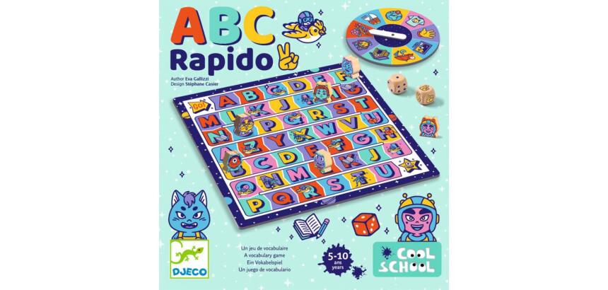 Francais djeco abc rapido jeu de vocalbulaire 1 roue 1      plateau 6 pions 2 a 6 joueurs