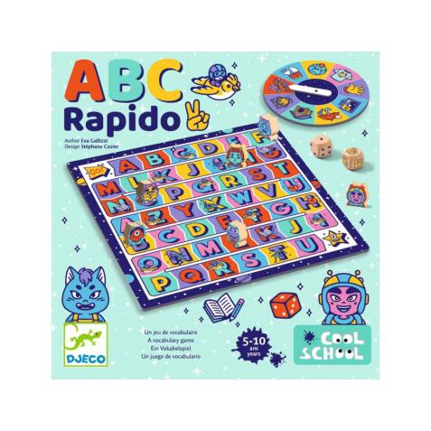 Francais djeco abc rapido jeu de vocalbulaire 1 roue 1      plateau 6 pions 2 a 6 joueurs
