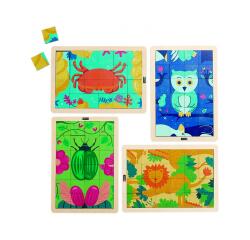 Puzzles nathan puzzles magiques les animaux lot de 4 puzzles