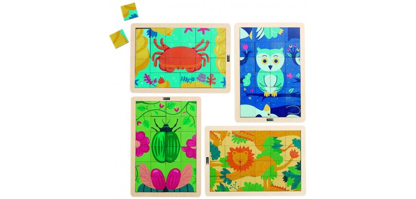 Puzzles nathan puzzles magiques les animaux lot de 4 puzzles