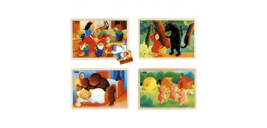 Puzzles nathan les contes lot de 4 puzzles