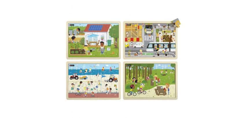 Puzzles nathan eco-citoyens lot de 4 puzzles