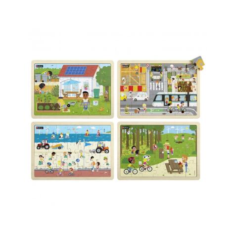 Puzzles nathan eco-citoyens lot de 4 puzzles