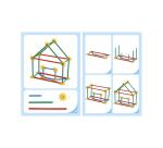 Bambouchicolor nathan lot de 12 fiches pour jeux de        construction bambouchicolor